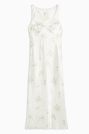 Daisy Print Slip Midi Dress | Topshop white