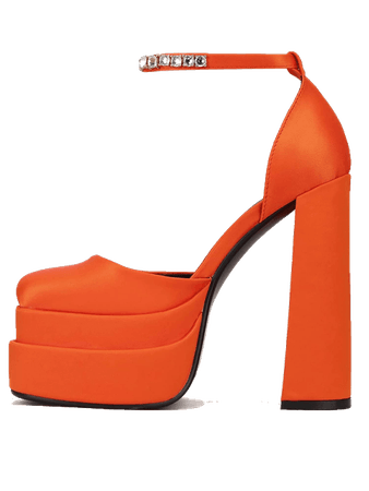 Versace dupe orange heels