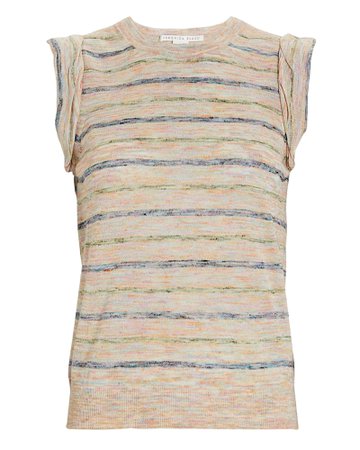 Veronica Beard Renley Striped Sleeveless T-Shirt | INTERMIX®