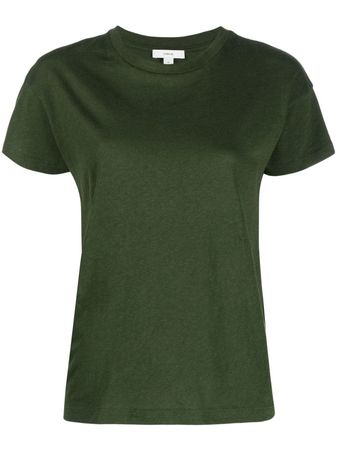 Vince cotton-linen short-sleeve T-shirt
