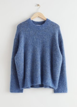Relaxed Knit Jumper - Blue Melange - Sweaters - & Other Stories WW