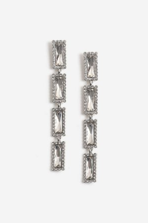 Crystal Baguette Drop Earrings | Topshop
