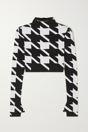 Balmain | Houndstooth jacquard-knit sweater | NET-A-PORTER.COM