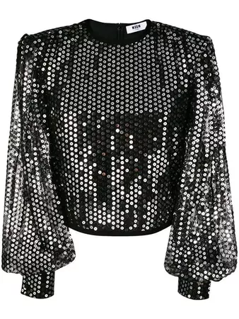 MSGM sequins top $342 - Buy Online AW18 - Quick Shipping, Price