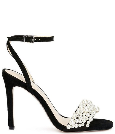 Jessica Simpson Omilira Pearl Embellished Square Toe Dress Sandals