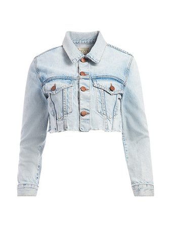 Alice + Olivia Jeans Kendall Cropped Boxy Jacket | SaksFifthAvenue