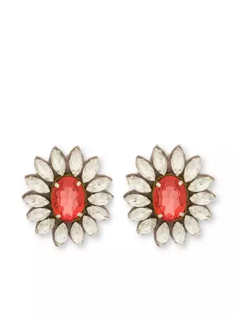 Moschino floral-motif crystal-embellished Earrings - Farfetch