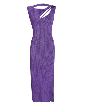Aknvas Servine Cut-Out Midi Dress In Purple | INTERMIX®