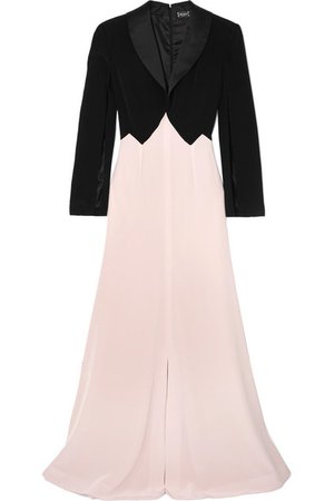 Alexis Mabille | Two-tone satin-trimmed crepe gown | NET-A-PORTER.COM