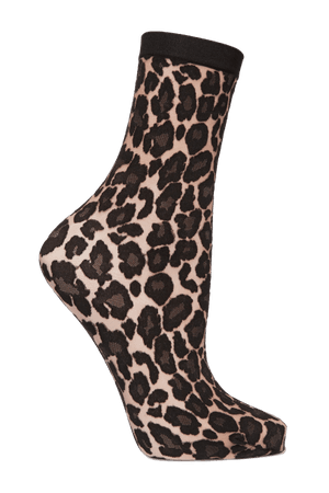 WOLFORD Leopard-print stretch-knit socks