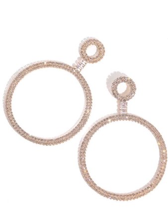 gold hoop rhinestone earrings
