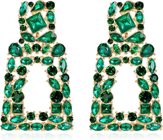 Amazon.com: Rhinestone Rectangle Earrings for Women Dangling Crystal Geometric Dangle Statement Earrings KELMALL COLLECTION: Clothing, Shoes & Jewelry