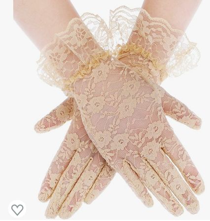 yellow lace gloves