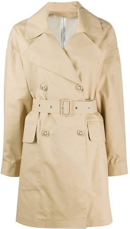 logo patch trench coat