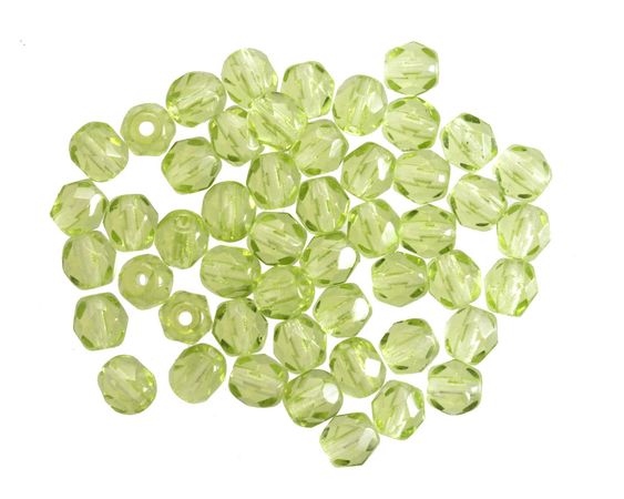 Czech Glass Spring Green Fire Polished Round 4mm - Lima Beads