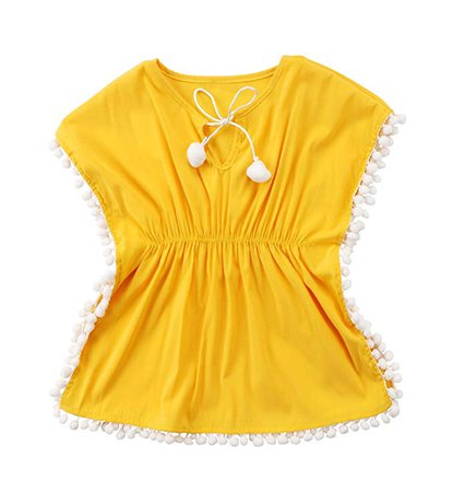 Amazon.com: Toddler Baby Girls Swim Cover-up Beach Sundress Summer Poncho (Yellow, 2-3T): Clothing