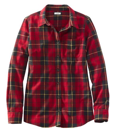 Red flannel top-LL Bean