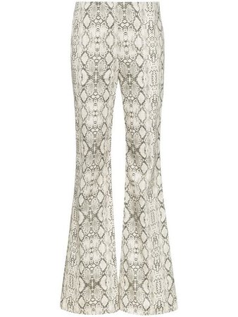 Les Reveries snake print flared trousers $289 - Buy Online - Mobile Friendly, Fast Delivery, Price