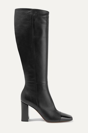 Gianvito Rossi | 85 smooth and patent-leather knee boots | NET-A-PORTER.COM
