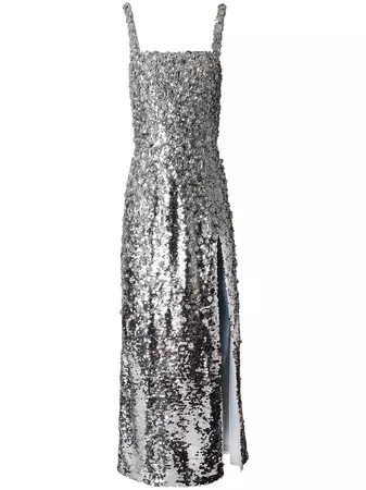 Carolina Herrera Embroidery Sequin Midi Dress - Farfetch
