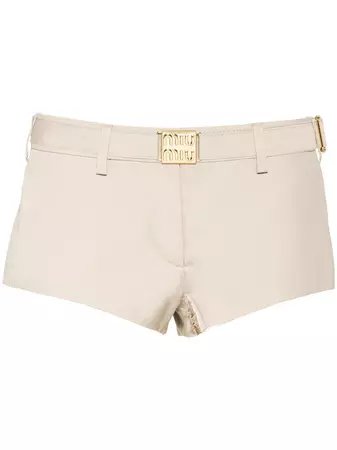 Miu Miu Belted Cotton Mini Shorts - Farfetch