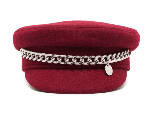 red baker boy hat