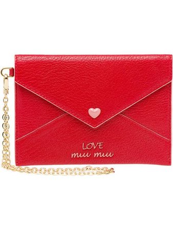 Miu Miu Love Logo envelope pouch