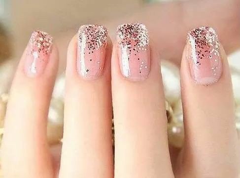 Rose Gold Pink Nails