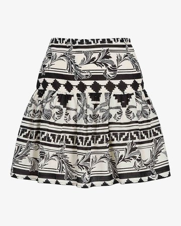 Printed Ruffle Mini Skirt | Express