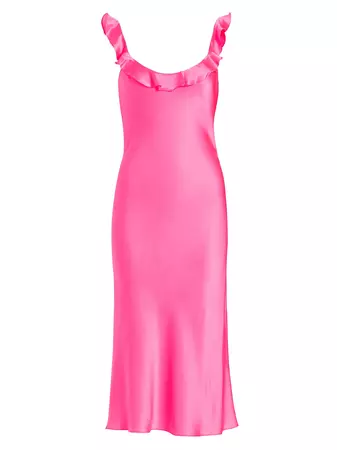 Shop Amanda Uprichard Maelyn Silk Sleeveless Midi-Dress | Saks Fifth Avenue