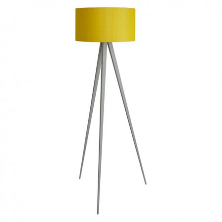 YVES GREY Metal floor lamp with yellow shade | Buy now at Habitat UK