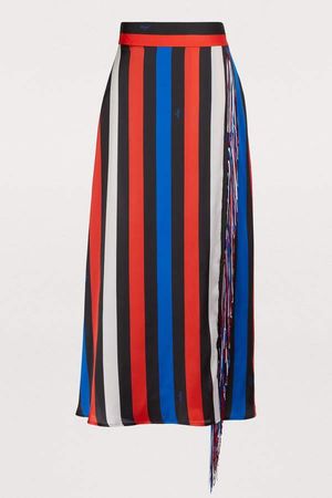 Long skirt with fringes
