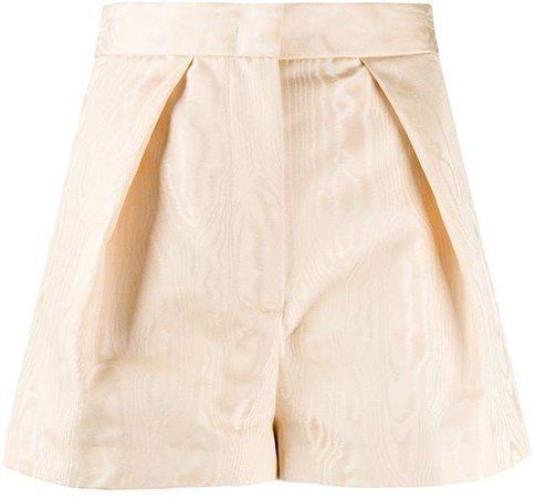 high-waisted pleated detail shorts