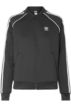 adidas Originals | Striped satin-jersey track jacket | NET-A-PORTER.COM