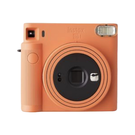 orange fujifilm instax camera