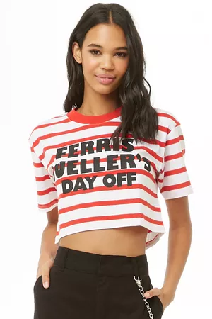 Ferris Buellers Day Off Striped Cropped Tee | Forever 21