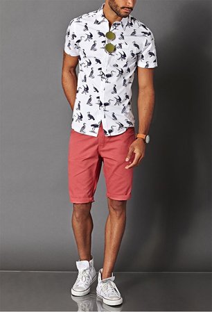 man coral shorts