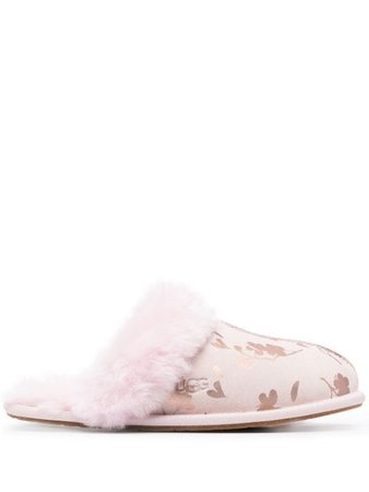 UGG floral print slippers pink UGSSCUFF1119510 - Farfetch