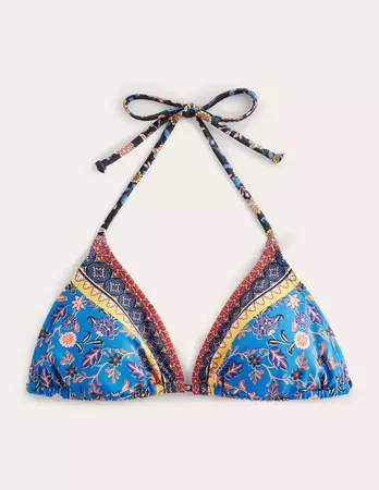 Triangle Bikini Top - Baleine Blue, Lotus Petal | Boden UK