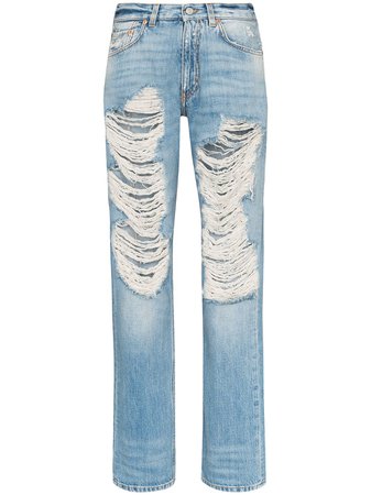 Givenchy Distressed straight-leg Jeans - Farfetch