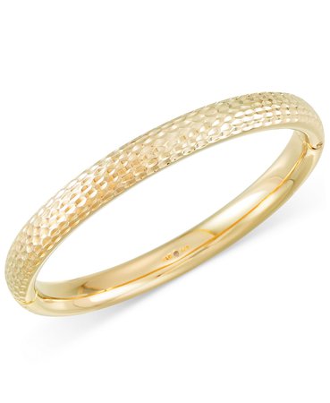 Signature 14k Gold Over Resin Textured Bangle Bracelet