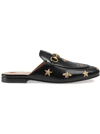 Gucci Princetown Embroidered Leather Slipper - Farfetch