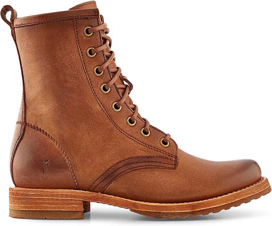 Amazon.com | Frye Veronica Women’s Combat Boots Crafted from Hand-Burnished Vintage Italian Leather with Goodyear Welt Construction and Leather Lining – 6 ¾” Shaft Height, Caramel - 7M | Ankle & Bootie