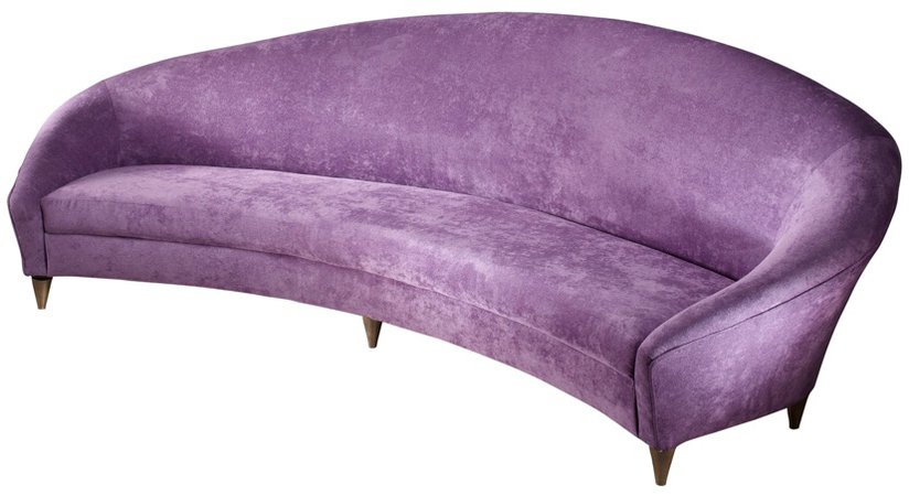 ICO PARISI Purple Velvet Curve Sofa