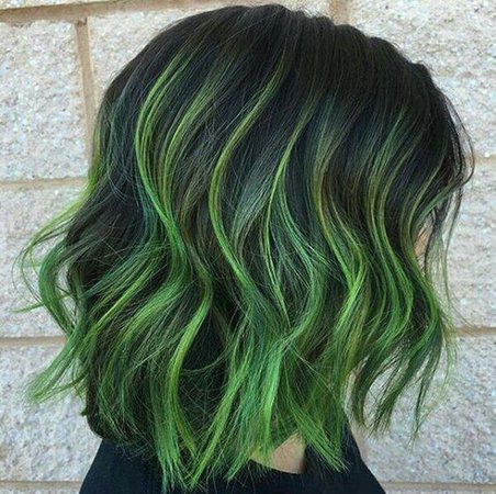 short black hair with green highlights - Pesquisa Google