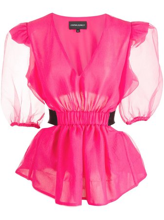 Cynthia Rowley organza cut-out blouse with Express Delivery - FARFETCH