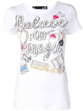 LOVE MOSCHINO believe in magic print T-shirt