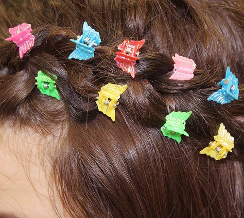 green butterfly hair clips