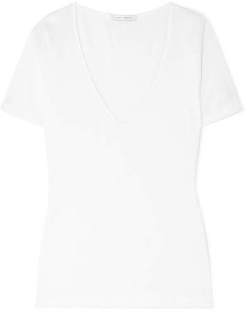 Marisa Ribbed Organic Cotton-jersey T-shirt - White