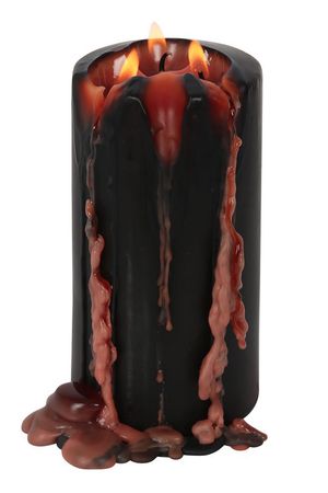 Large Vampire Blood Bleeding Black Gothic Tall Pillar Candle